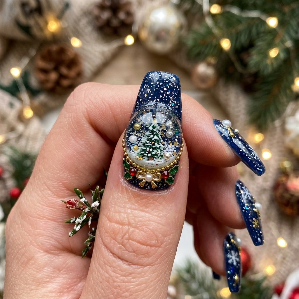 Snow Globe Nail Art Concept