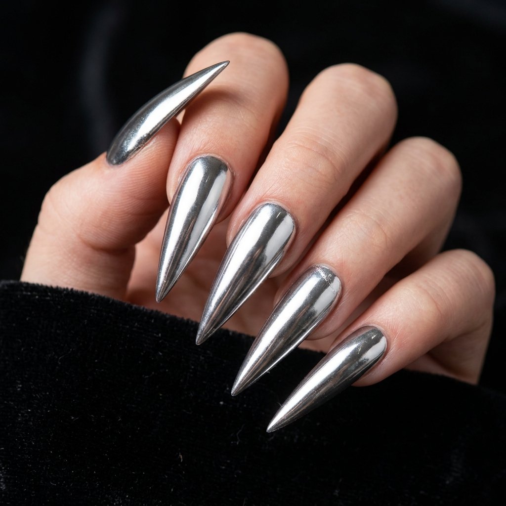 Silver Chrome Stiletto Accents