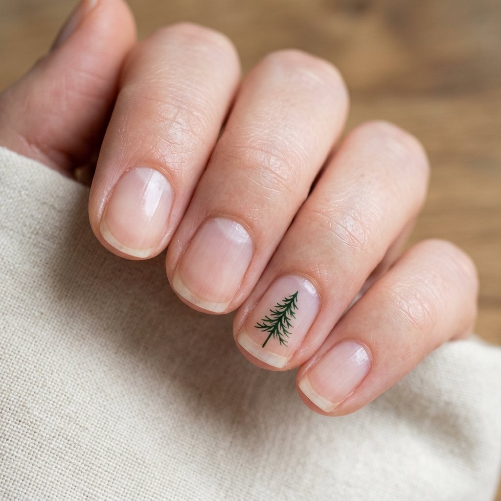 30 Stunning Christmas Nails Simple Ideas You Can Do at Home 28 Minimalist Pine Tree Silhouette