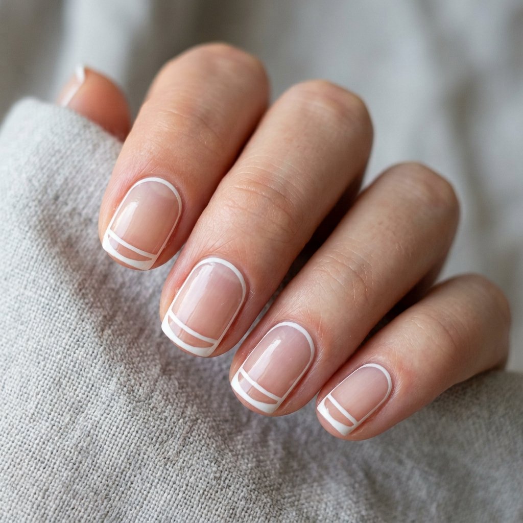 30 Stunning Christmas Nails Simple Ideas You Can Do at Home 26 Classic White French Outline