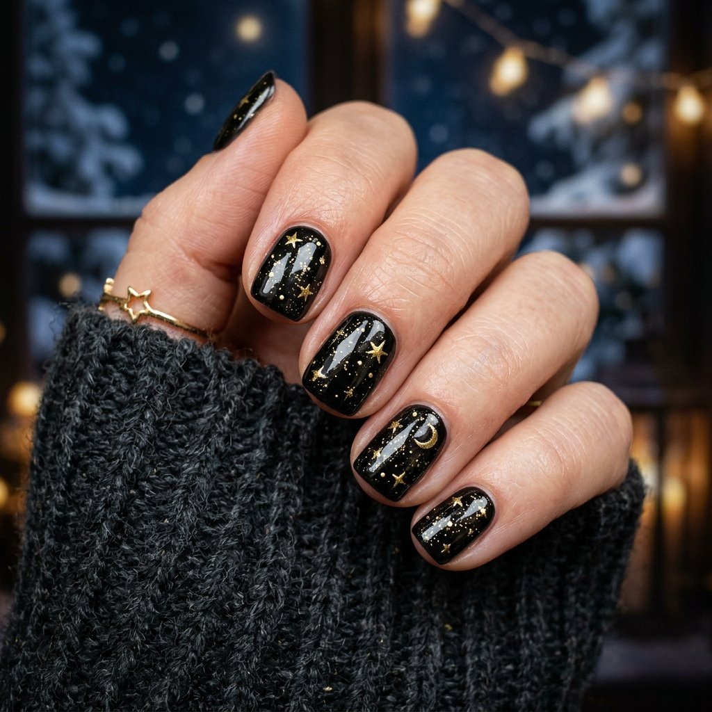 Golden Starry Night Sky