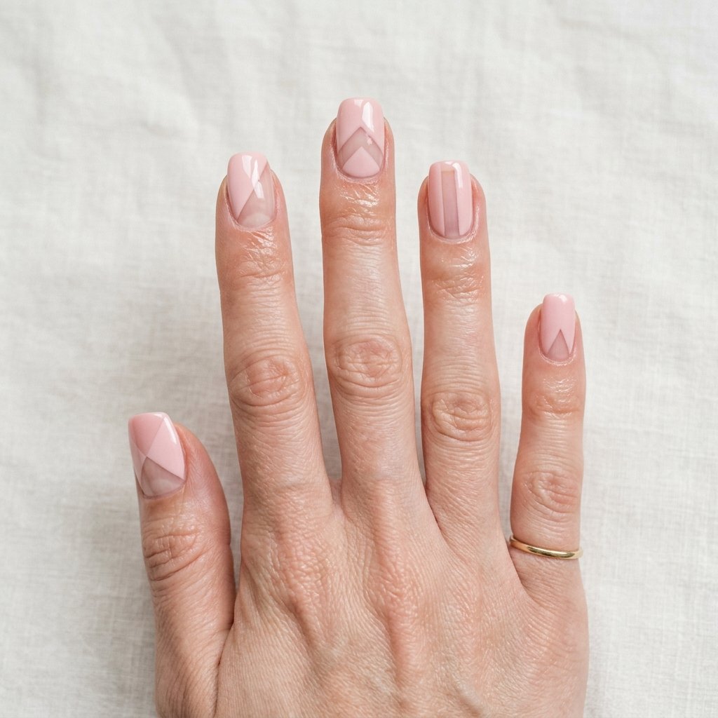 Blush Pink Negative Space Nails