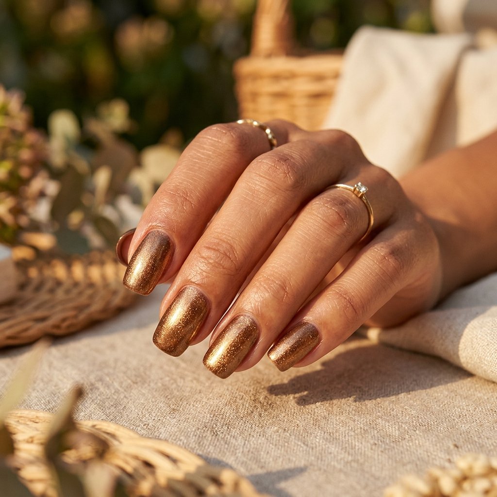 Bronze Metallic Nail Ideas