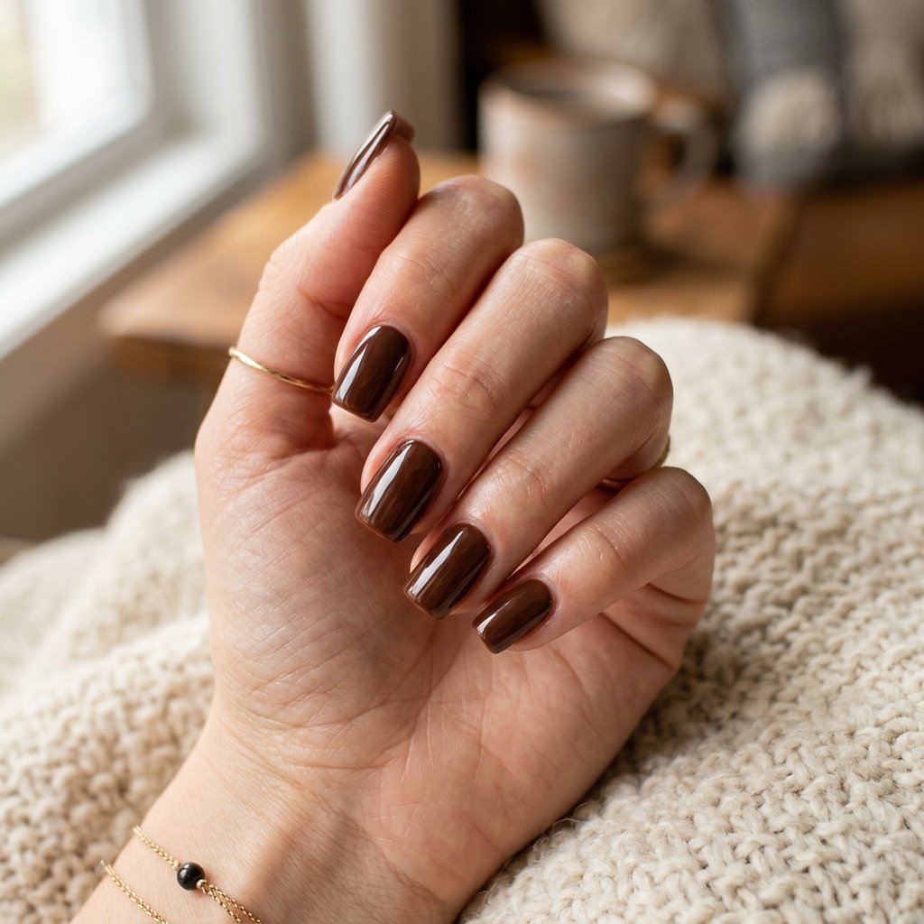 Chocolate Brown Nail Ideas