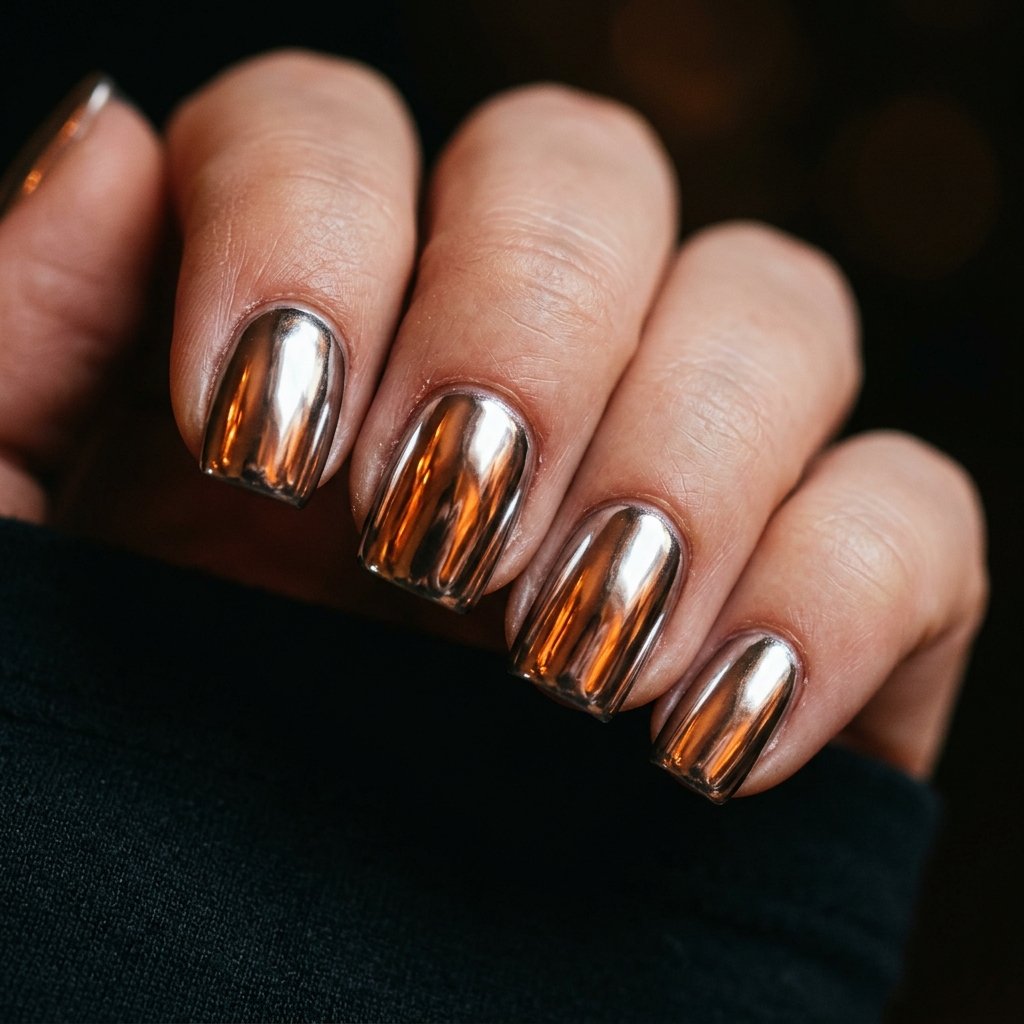 32 Fall Nails 2026 Ideas That Are Actually Wearable 7 Chrome Fall Nail Ideas