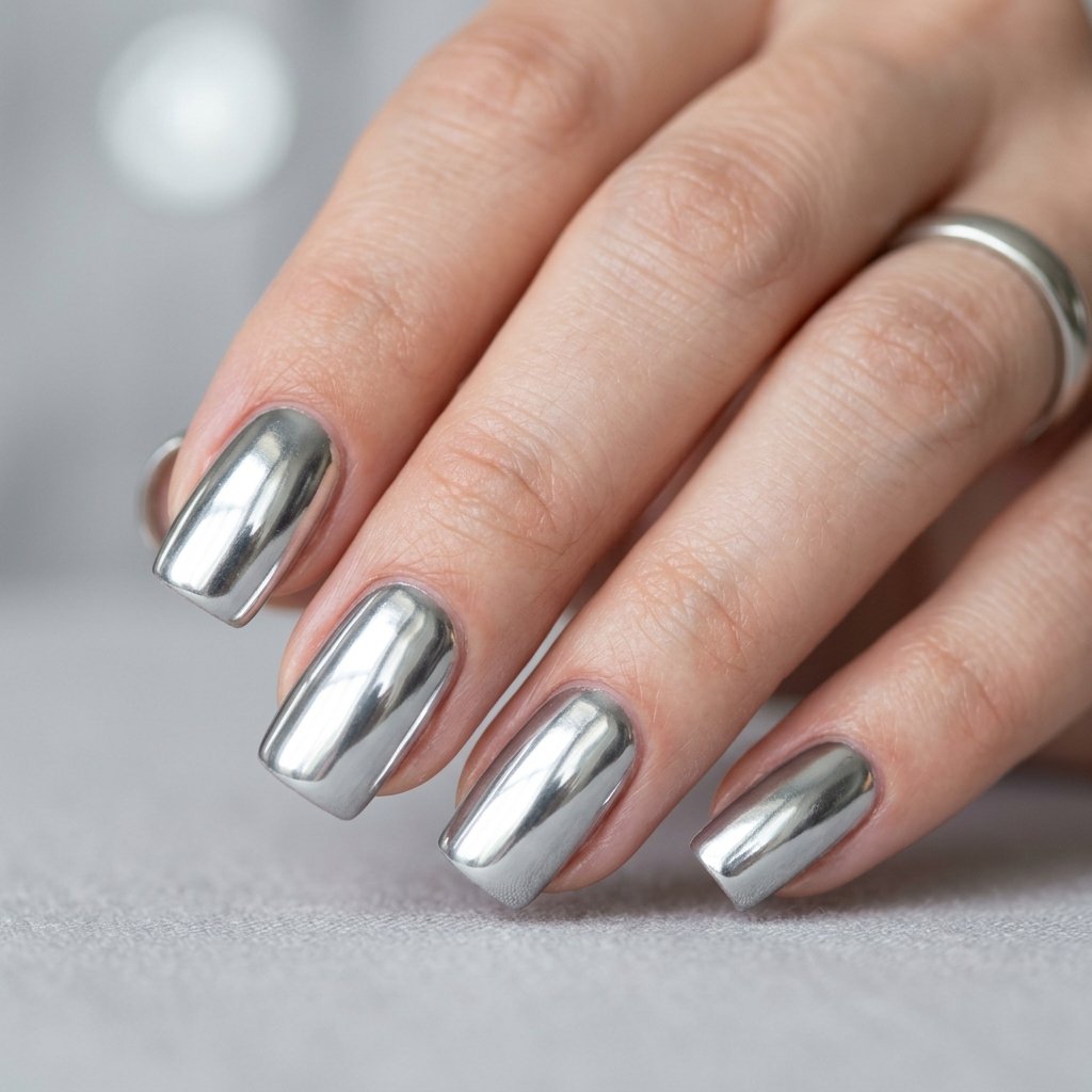 Graduation Nails Ideas: 29 Fresh Looks for Your Big Day 5 Chrome Finish Nail Ideas