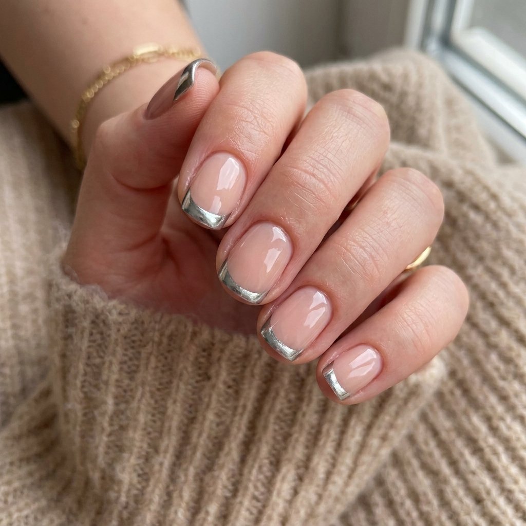 Chrome Tip French Nail Ideas