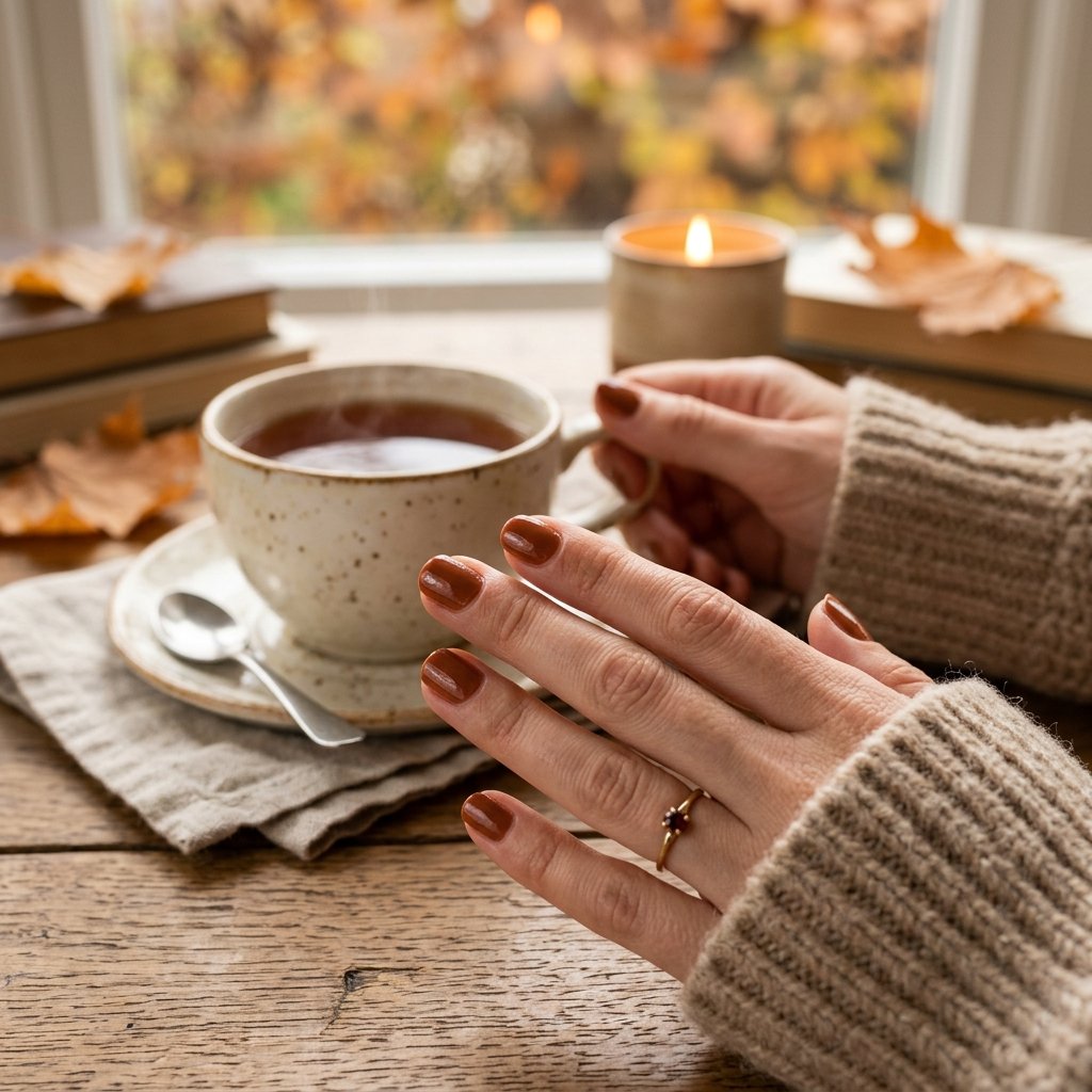Cinnamon Spice Short Nail Ideas