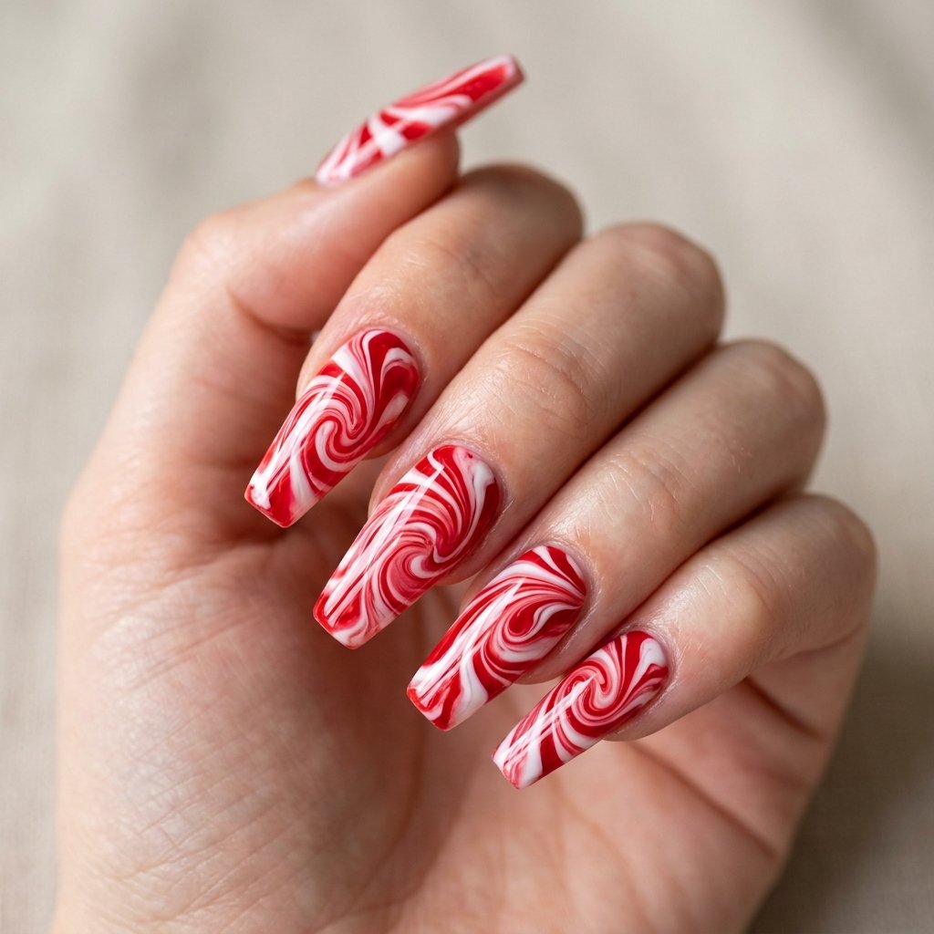 Marbled Peppermint Coffin Art
