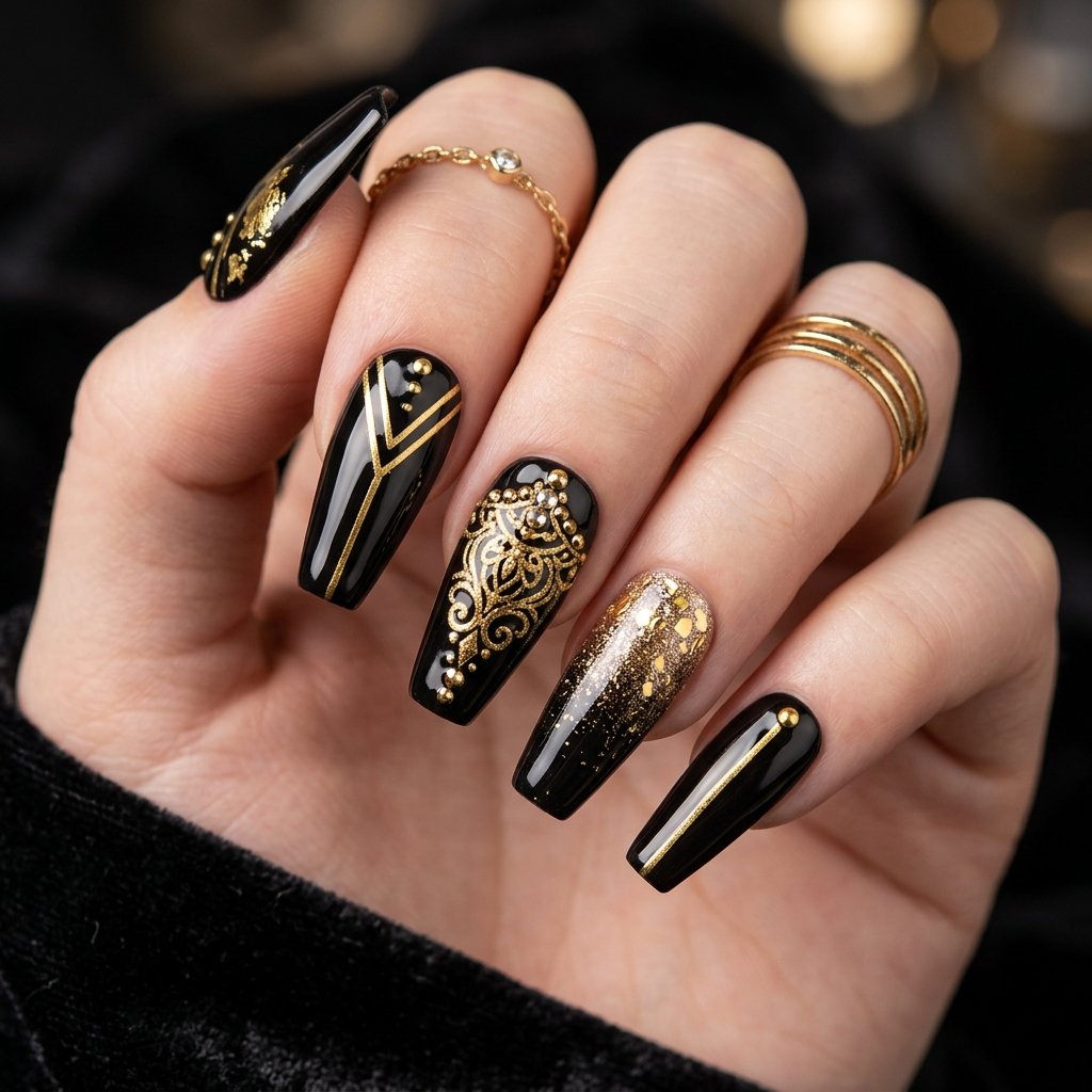 Black and Gold Coffin Statement