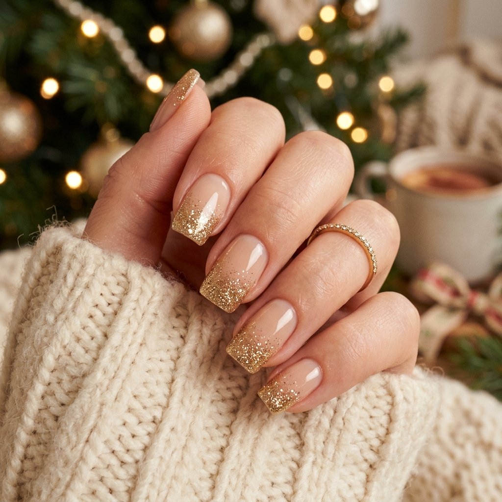 Glitter Accent Nails