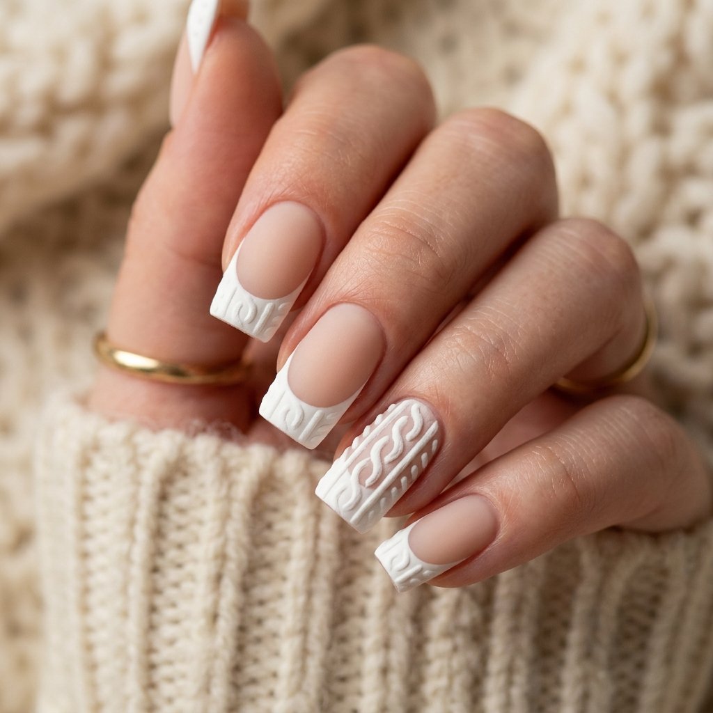 Cable Knit French Tips