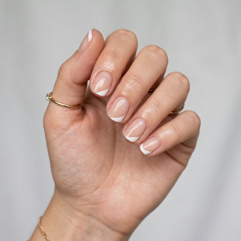 Diagonal French Tip Nail Ideas