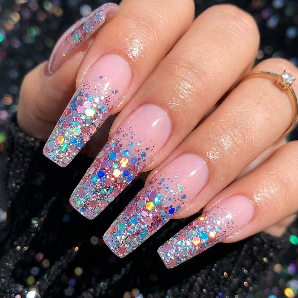 Chunky Holographic Confetti Glitter Placement