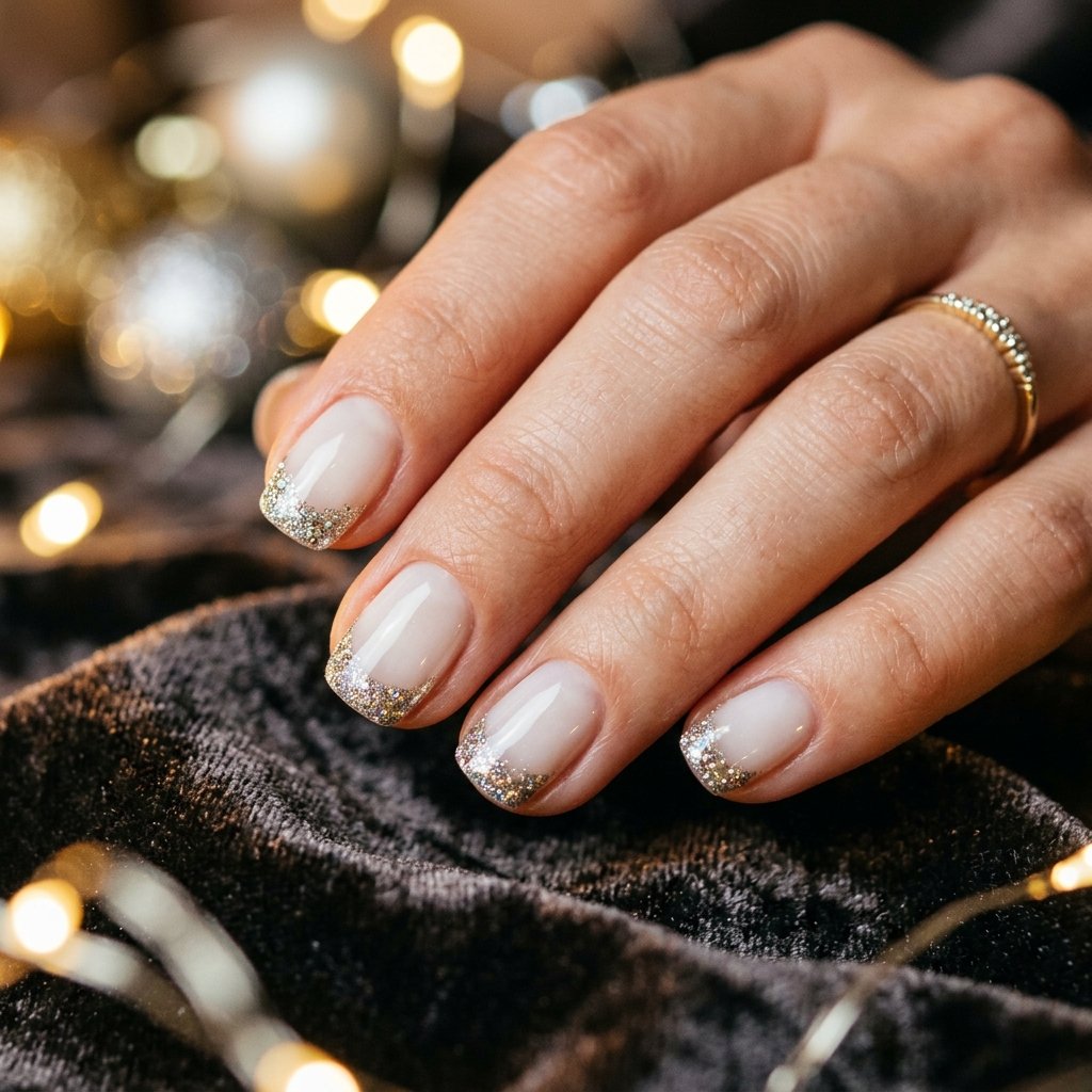 Glitter Tip French Nail Ideas