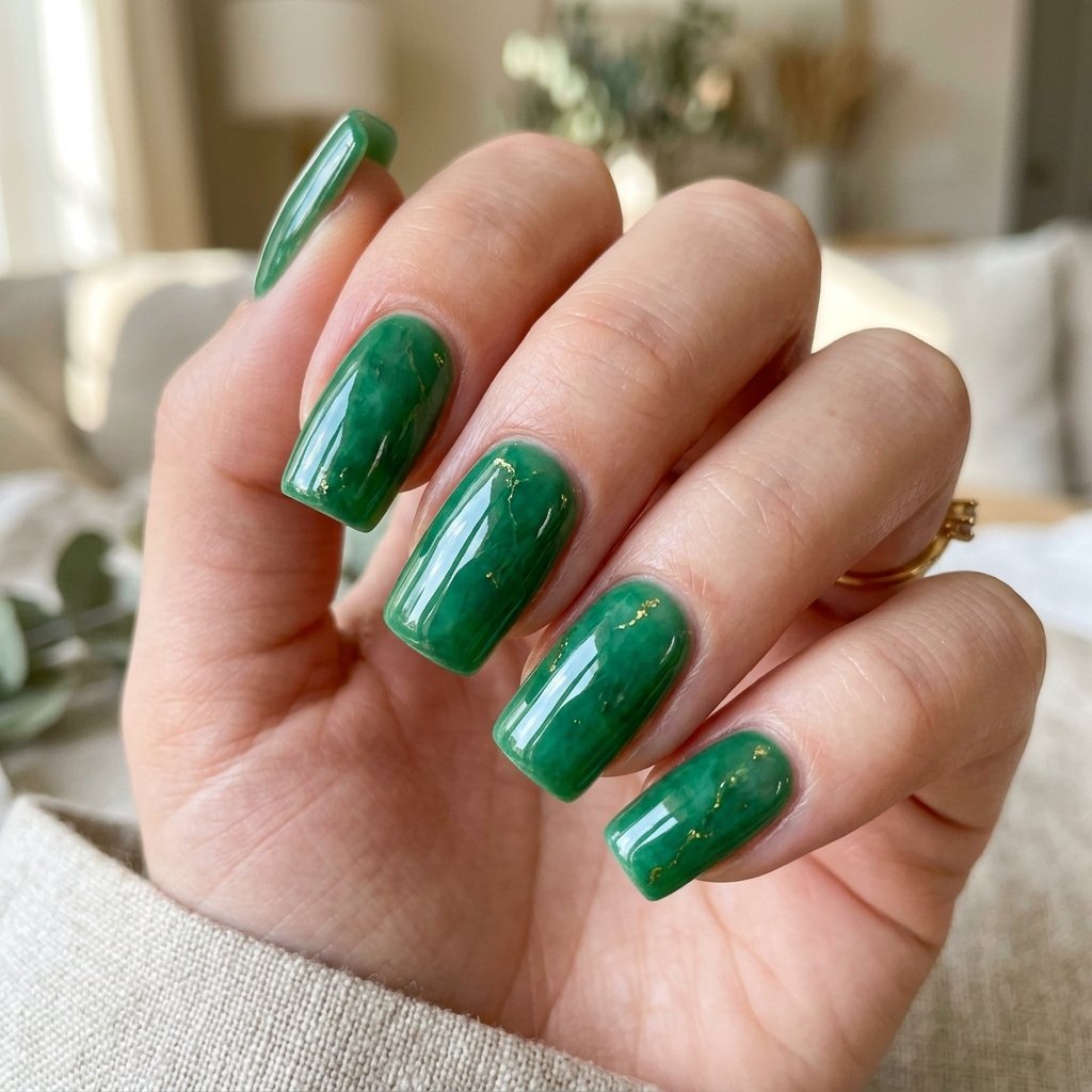 Glossy Jade Nail Ideas