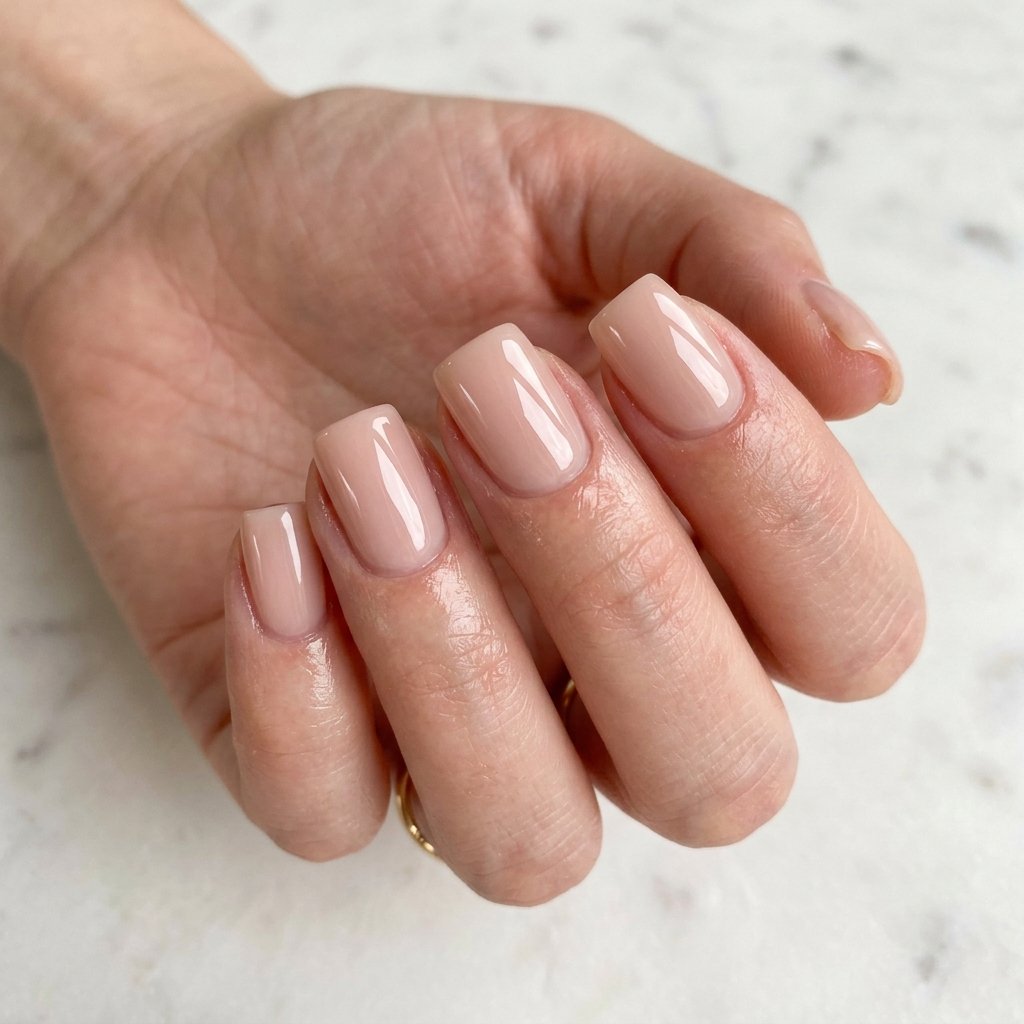 Glossy Nude Nail Ideas