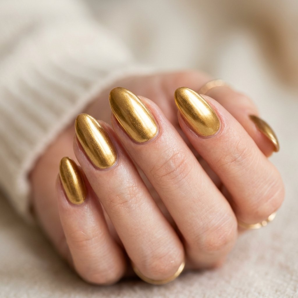 Graduation Nails Ideas: 29 Fresh Looks for Your Big Day 4 Metallic Gold Nail Ideas