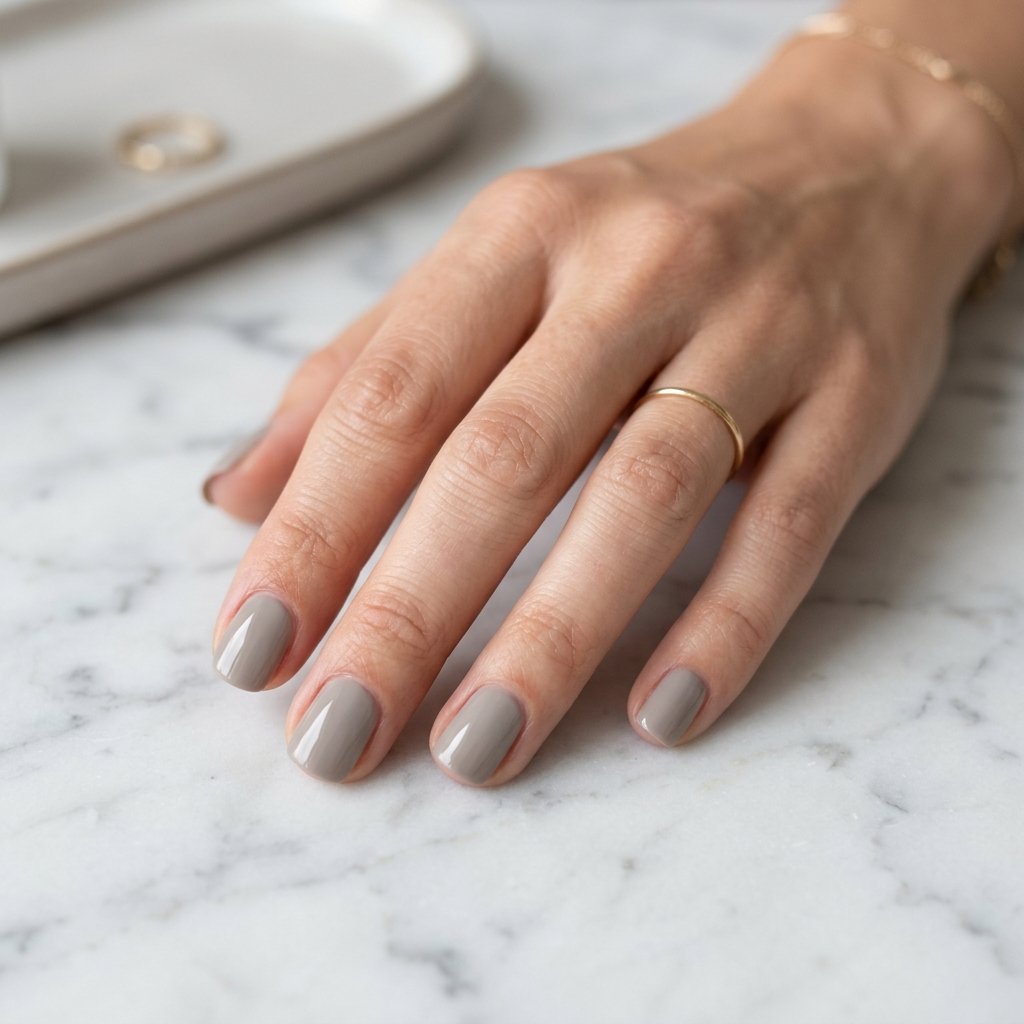 Neutral Tone Short Nail Ideas