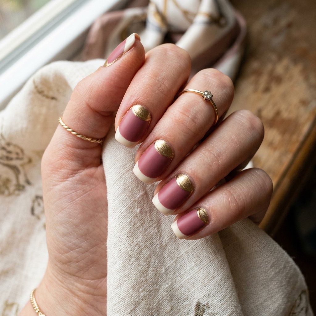 Half Moon Short Nail Ideas