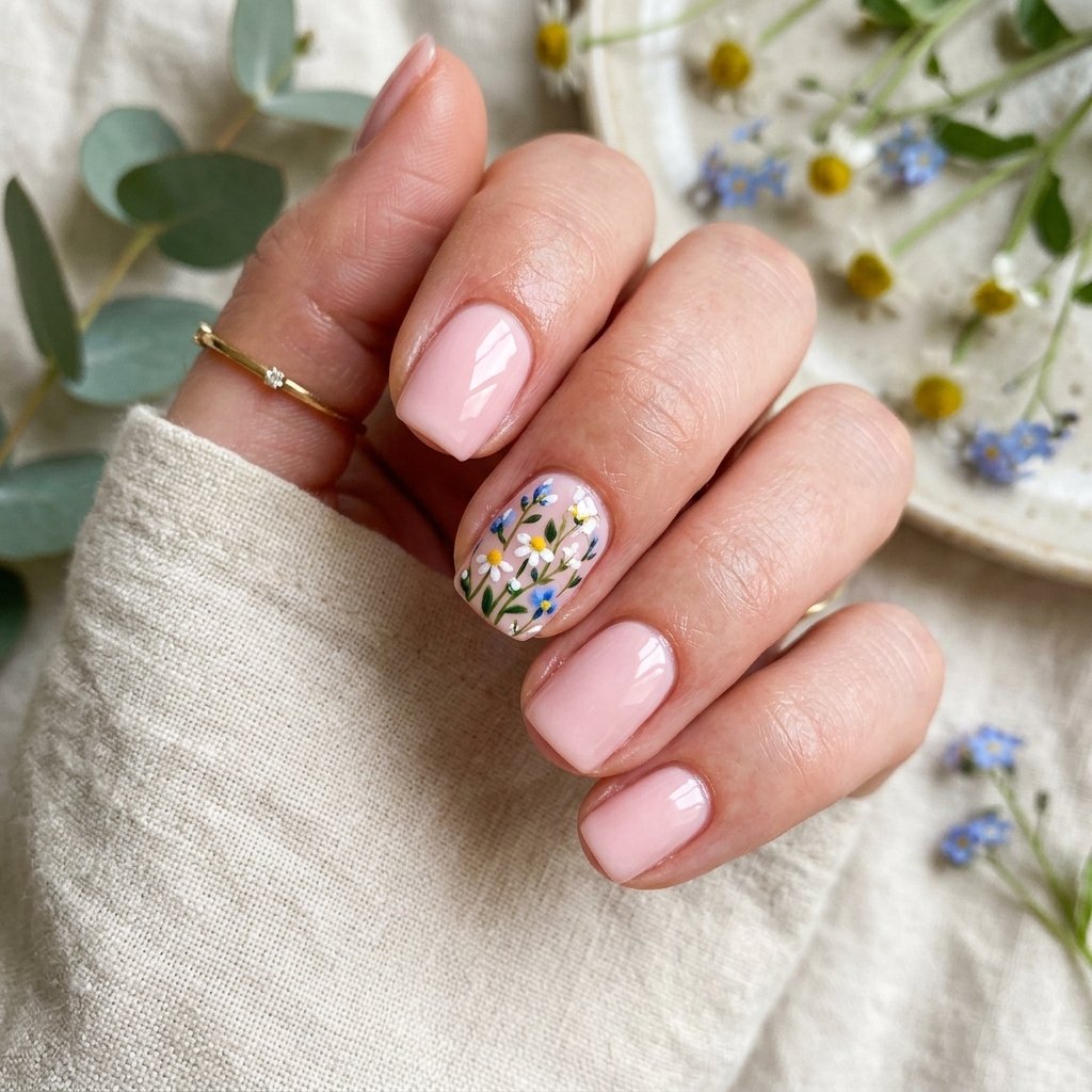 Pink Floral Nail Ideas