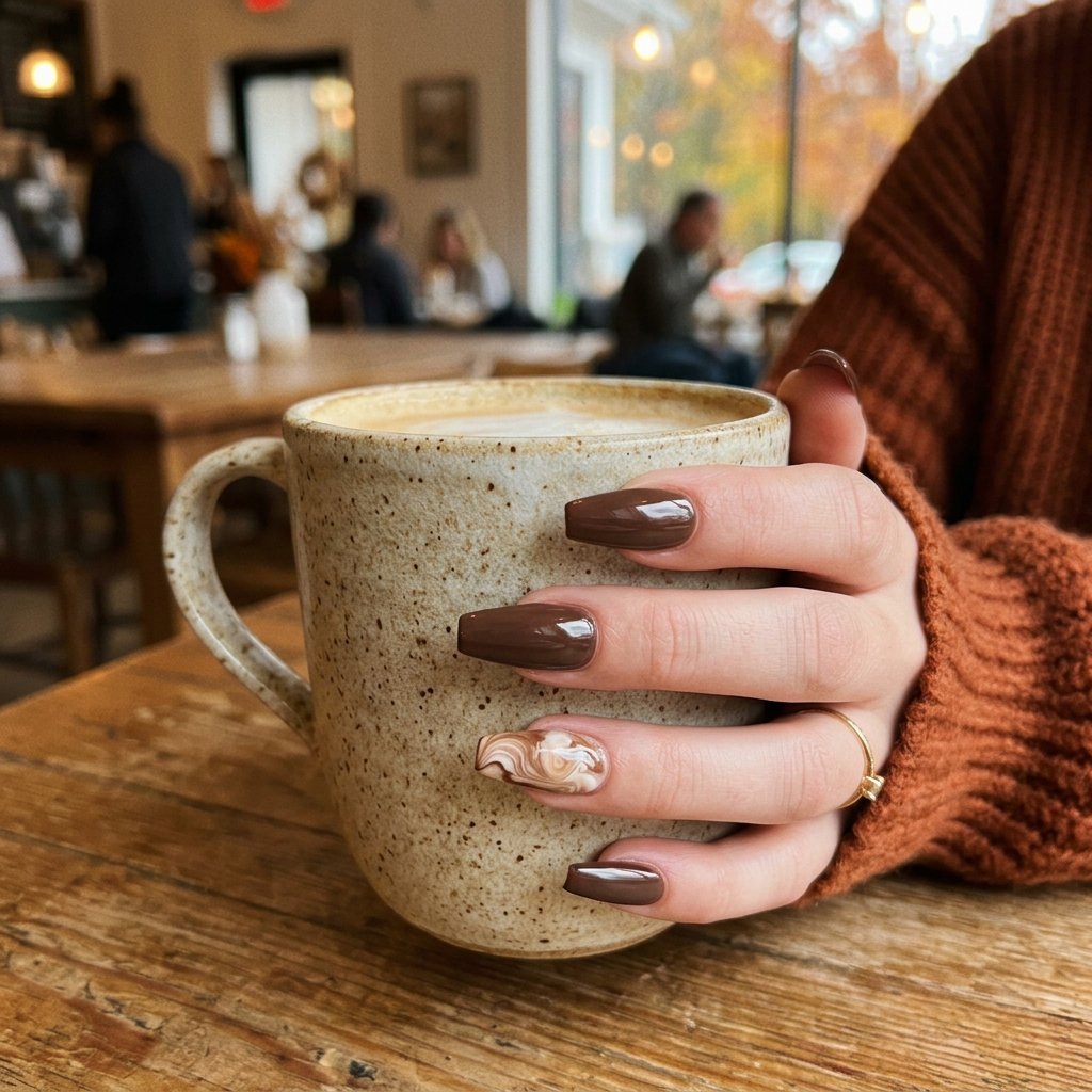 Rich Espresso Brown Latte Marble