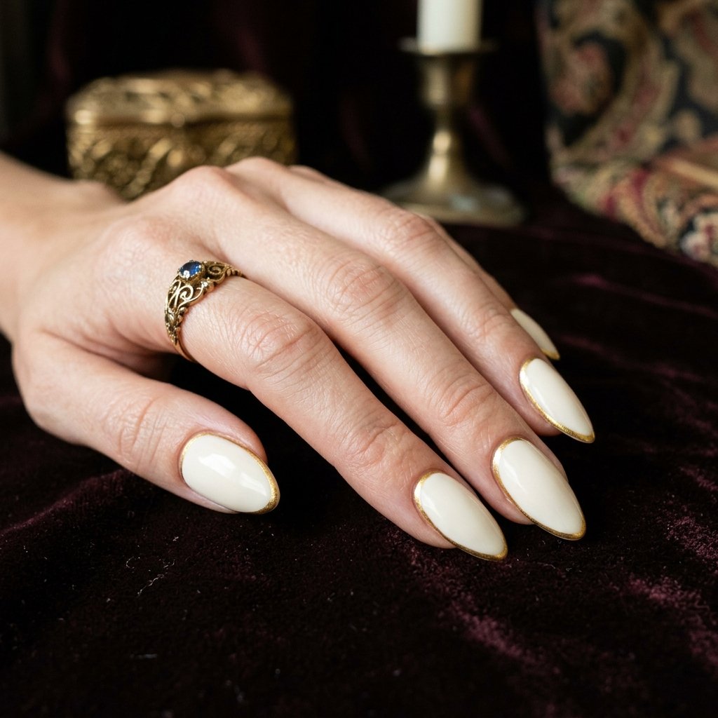 Vintage Gold Border Almond Aesthetic