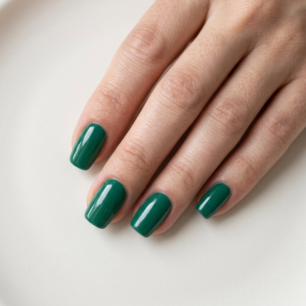 Solid Jade Green Nail Ideas