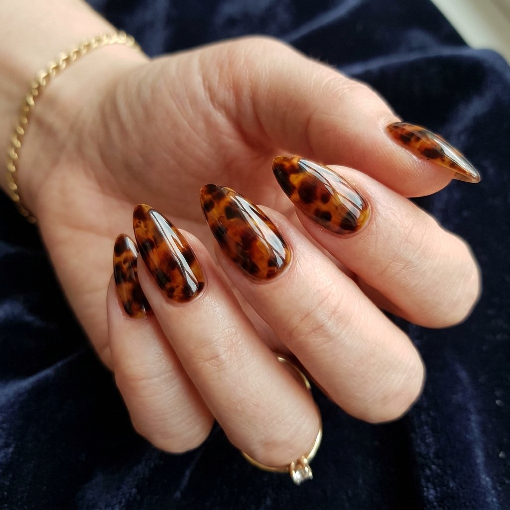 Tortoiseshell Pattern Almond Style
