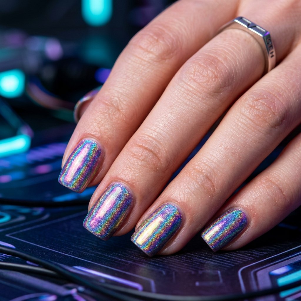 Graduation Nails Ideas: 29 Fresh Looks for Your Big Day 19 Holographic Nail Ideas