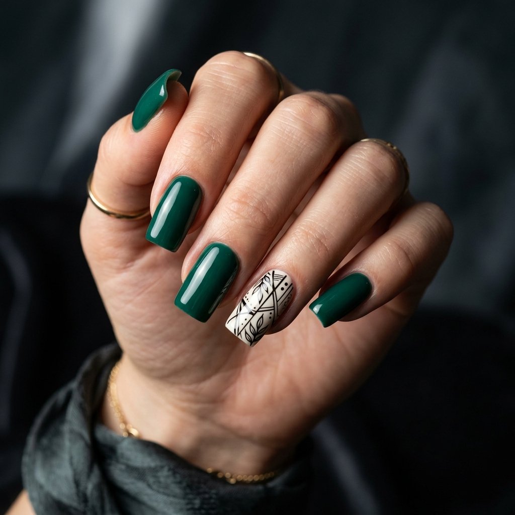 Jade and Black Nail Ideas