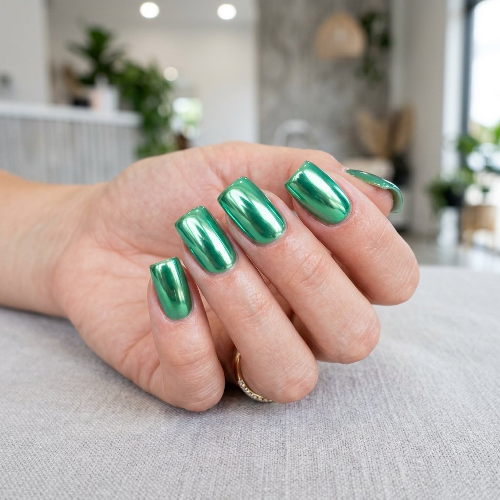 Jade Chrome Nail Ideas