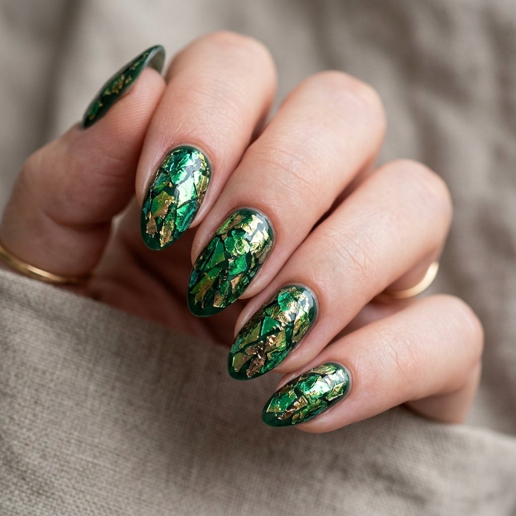 Jade Foil Nail Ideas