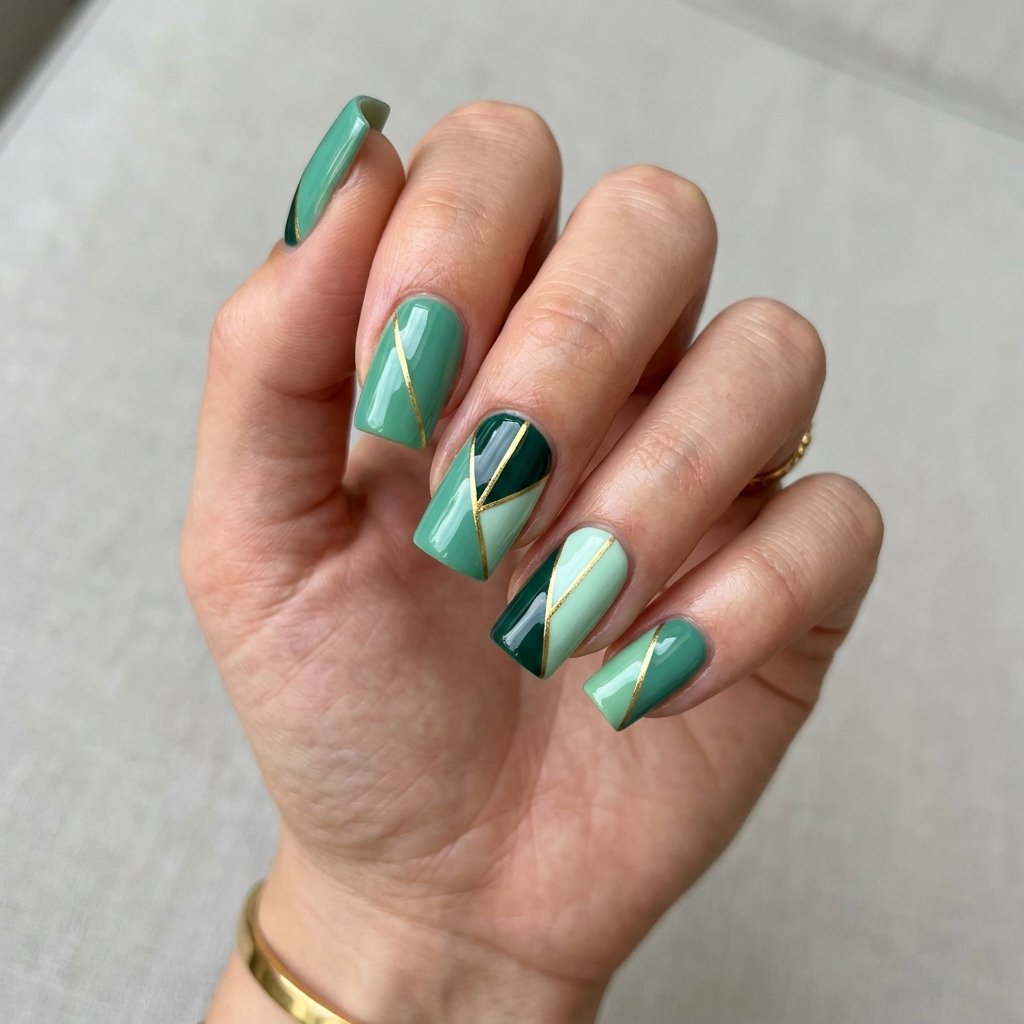 Jade Geometric Nail Ideas