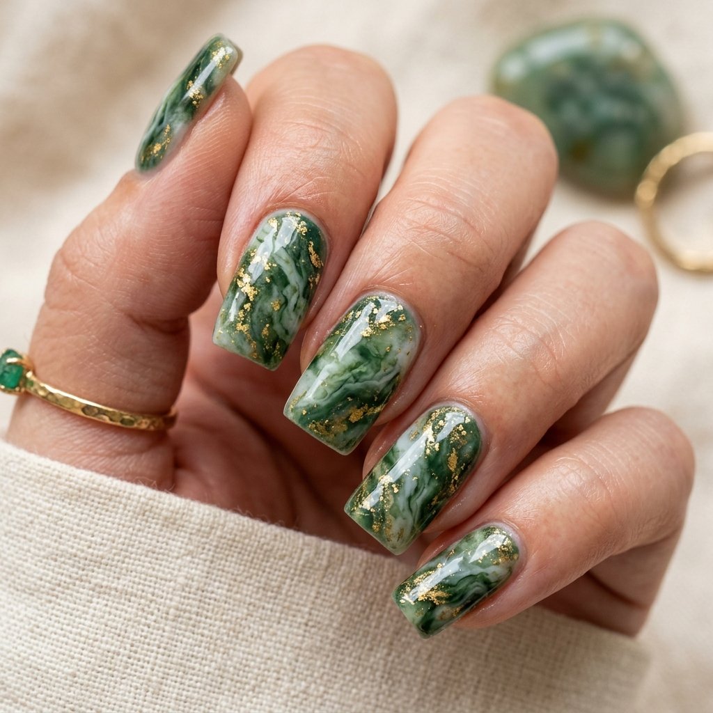 Jade Marble Nail Ideas
