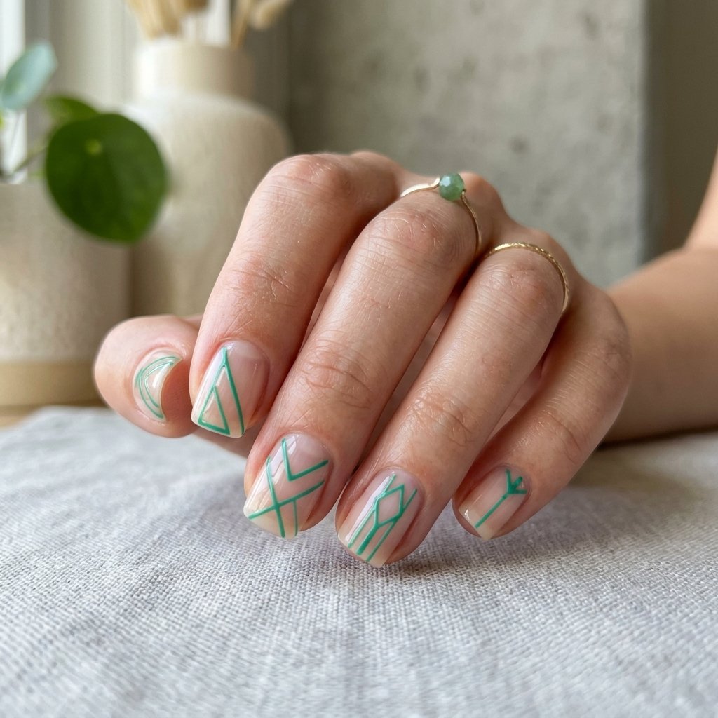 Jade Negative Space Nail Ideas