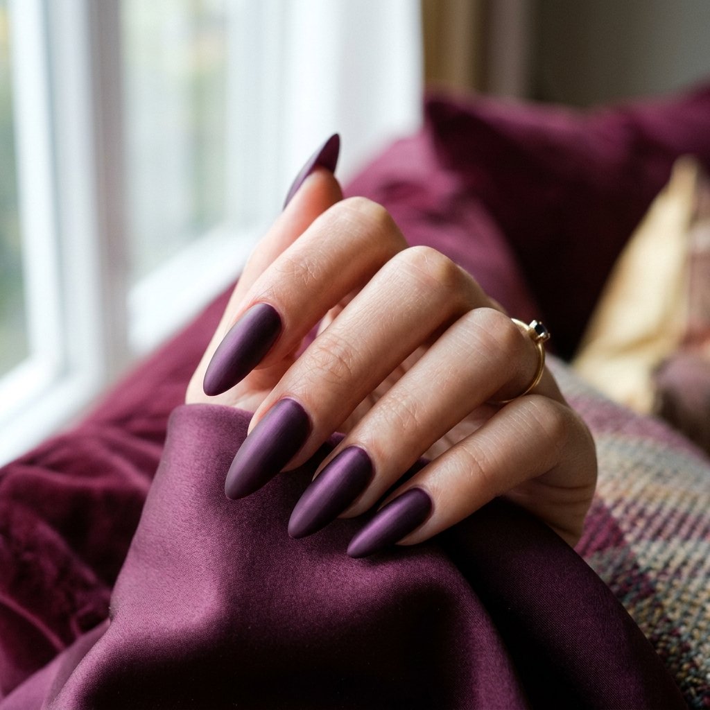 Plum Satin Finish Almond Look