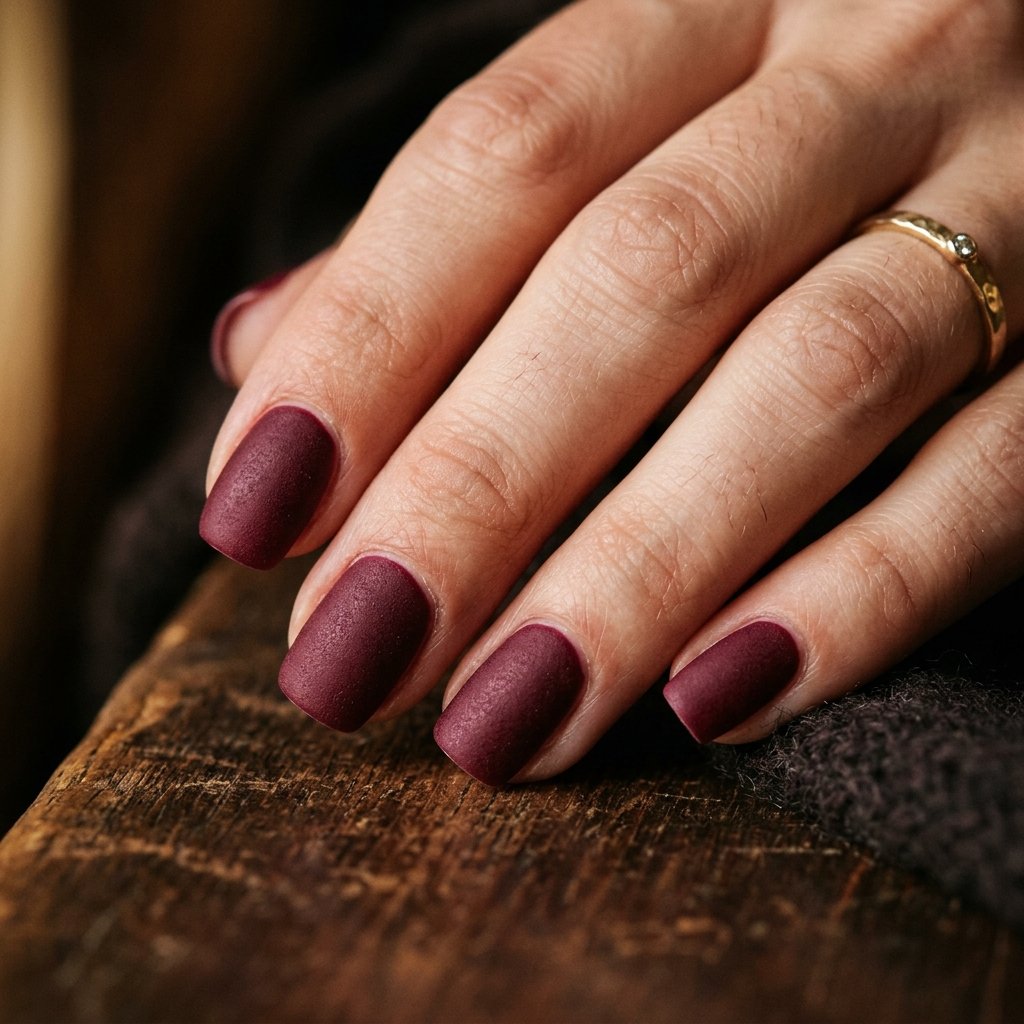 Matte Burgundy Nail Concepts