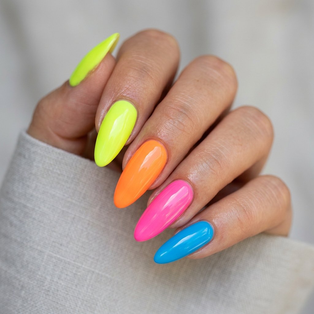 Graduation Nails Ideas: 29 Fresh Looks for Your Big Day 10 Neon Color Nail Ideas