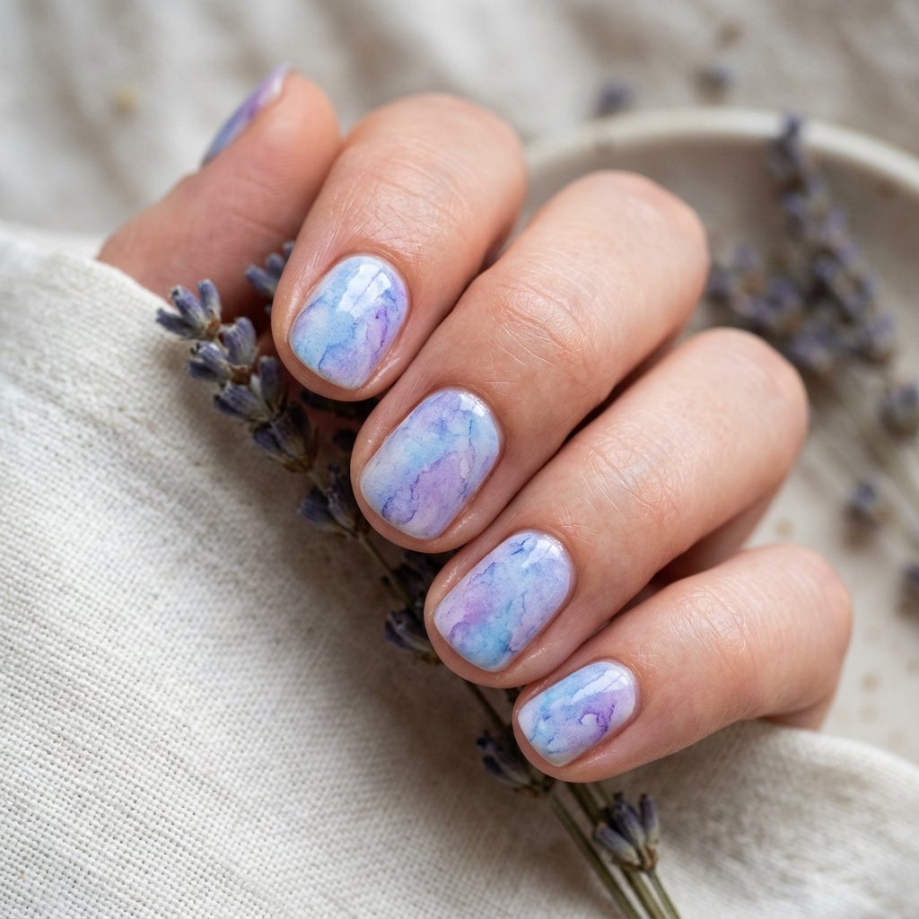 Soft Watercolor Nail Art