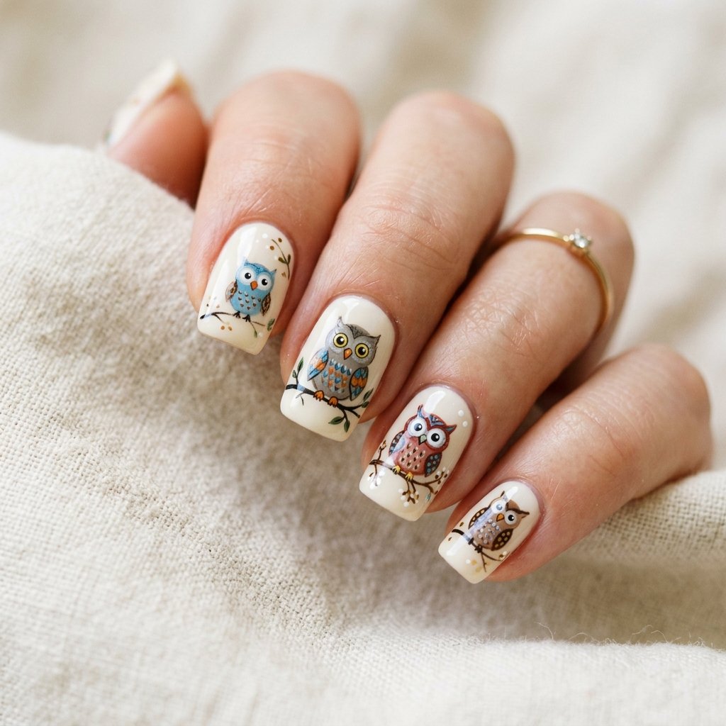 Cute Owl Nail Art Ideas
