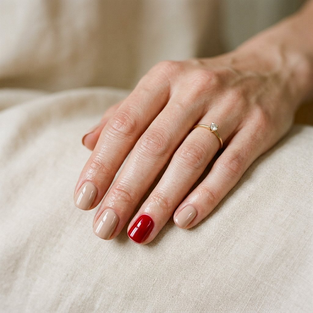 Single Accent Short Nail Ideas