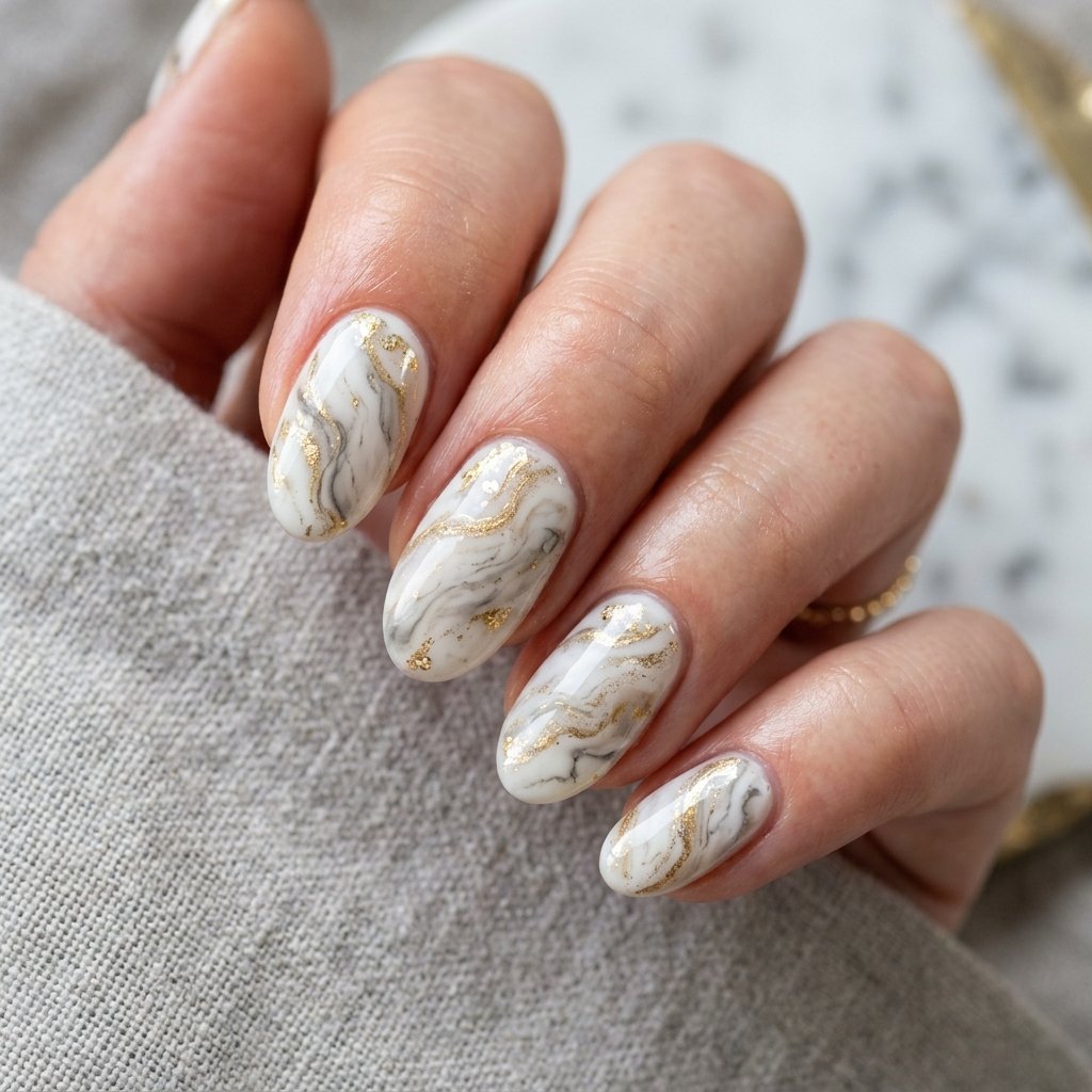 Graduation Nails Ideas: 29 Fresh Looks for Your Big Day 18 Marble Design Nail Ideas