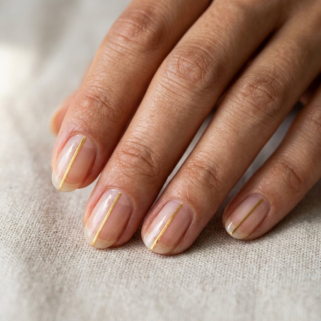 30 Stunning Christmas Nails Simple Ideas You Can Do at Home 20 Single Gold Stripe Down the Center