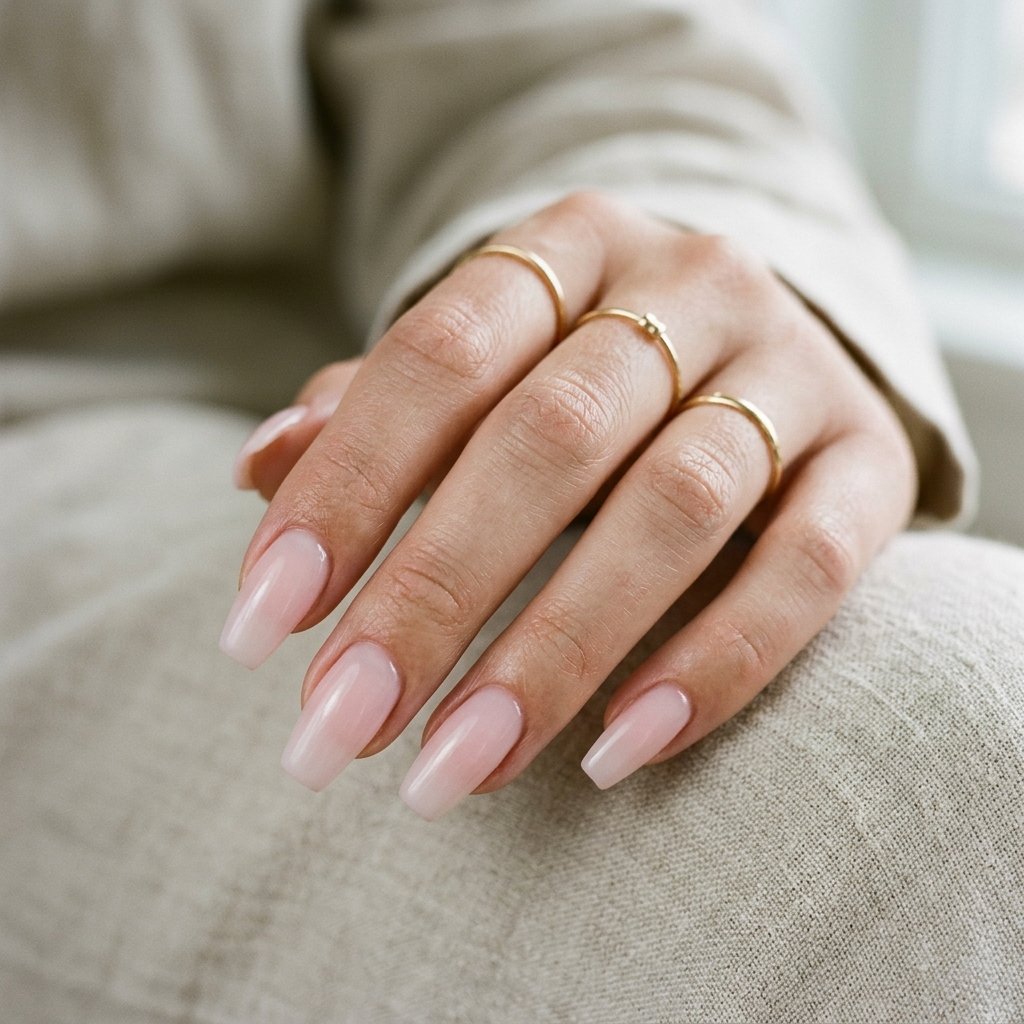 Subtle Milky Pink Sheer Elegance