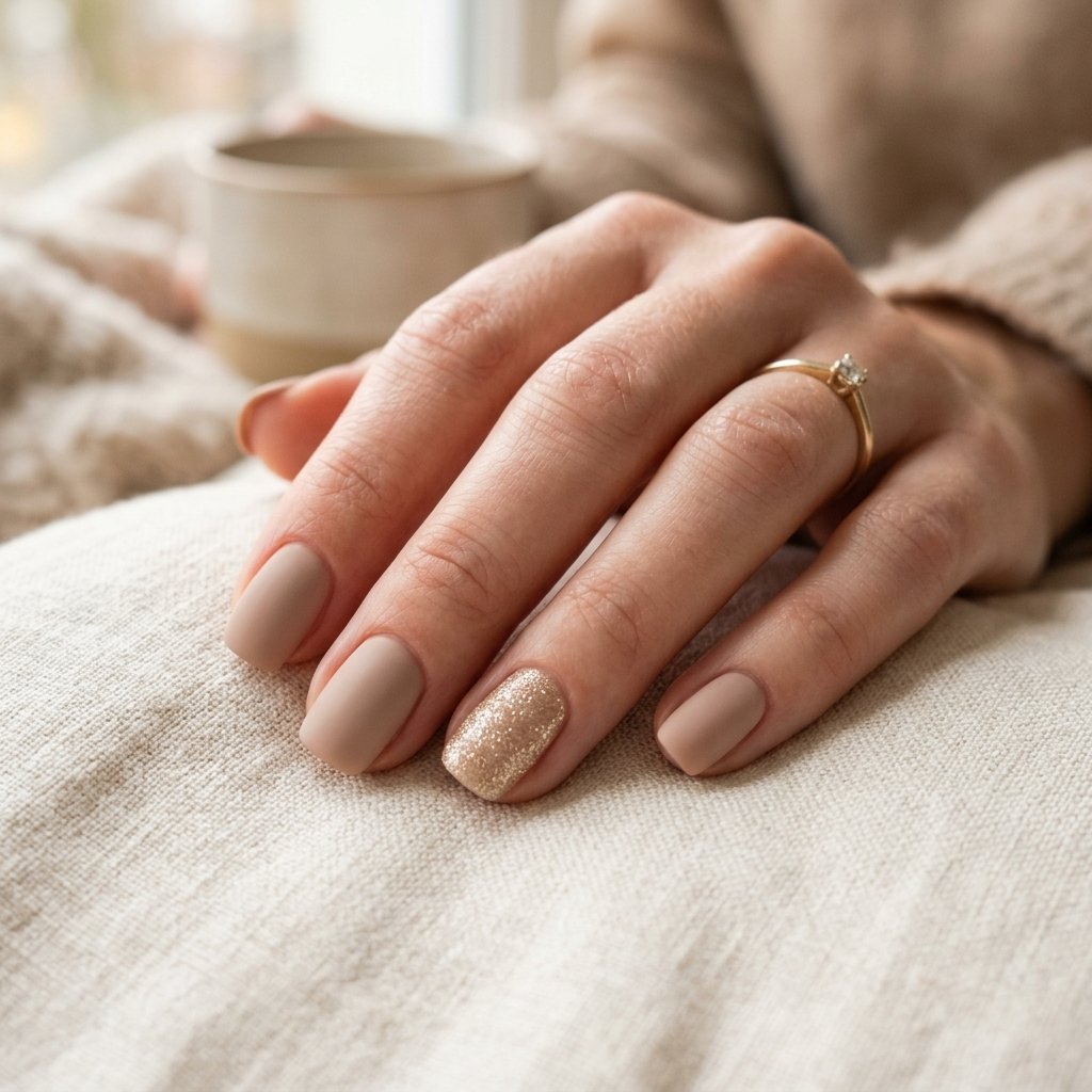Simple Glitter Accent Nail Ideas