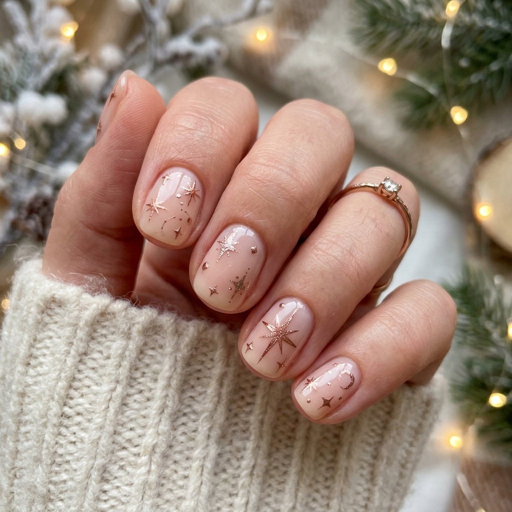 Rose Gold Metallic Stars