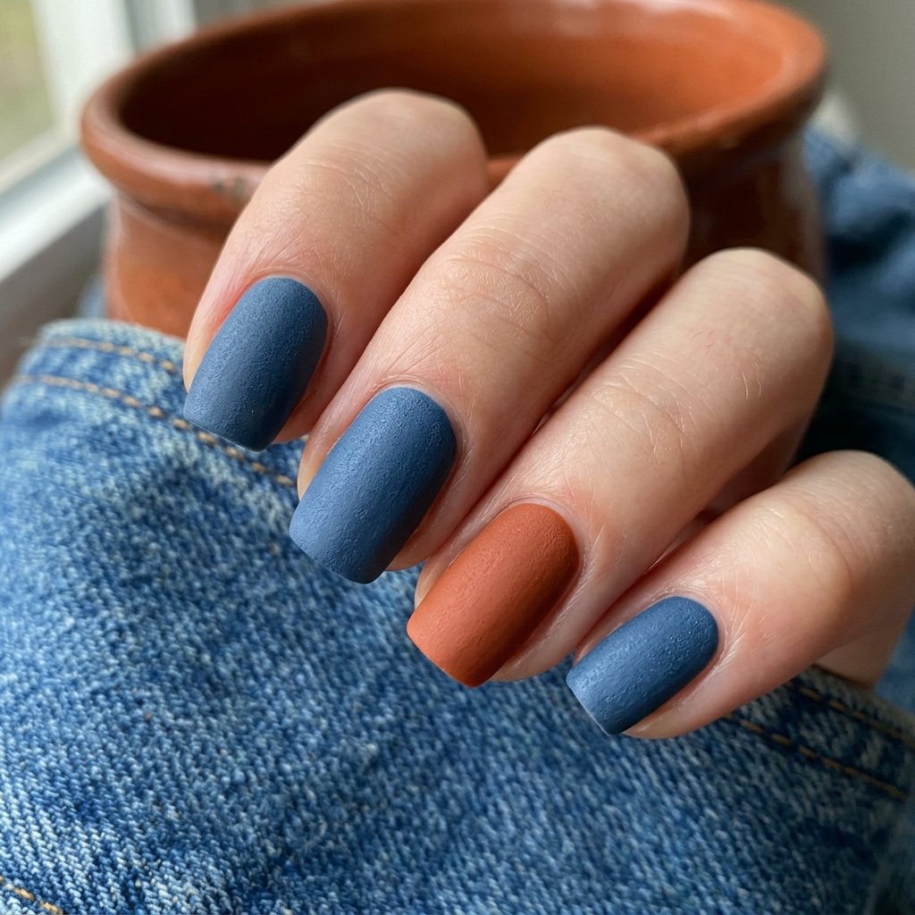 30 Fall Nails Ideas to Inspire Your Next Manicure This Season 2026 5 Denim Blue Nail Ideas