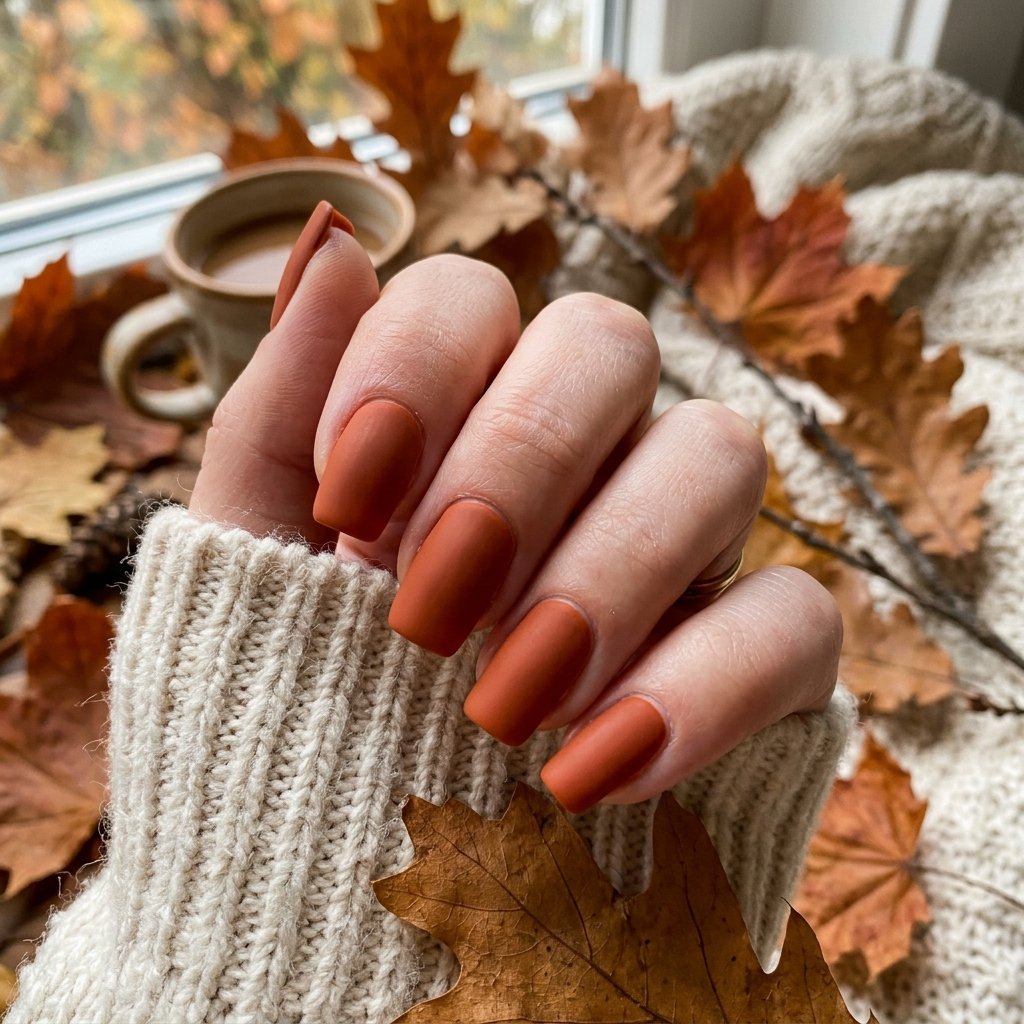 32 Fall Nails 2026 Ideas That Are Actually Wearable 3 Burnt Orange Nail Ideas
