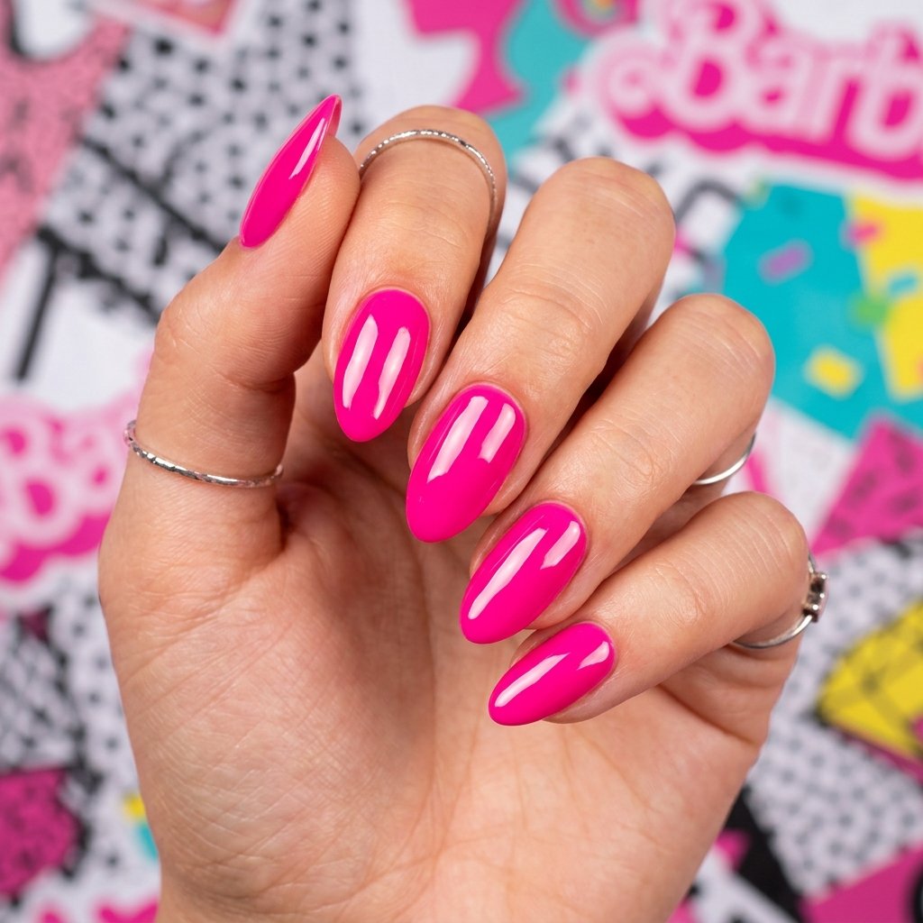 Barbie Pink High Gloss Nails